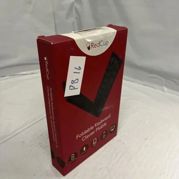 RedCup A0002 Black Rechargeable Portable Bluetooth Foldable Keyboard PB16 - Picture 3 of 5